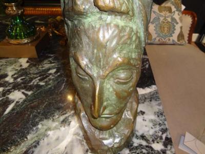 Mid Century Modern Bronze Bust by J D Murillo