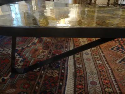 Mid Century Modern Bronze Resin and Shell Cocktail Table