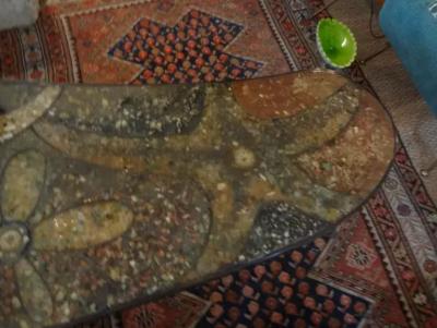 Mid Century Modern Bronze Resin and Shell Cocktail Table