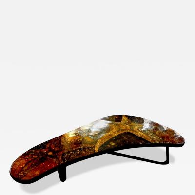 Mid Century Modern Bronze Resin and Shell Cocktail Table