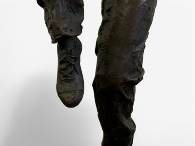 Mid Century Modern Bronze Table Top Sculpture Break dancer Statue USA 1980s