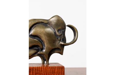 Mid Century Modern Bronze Wooly Mammoth Sculpture