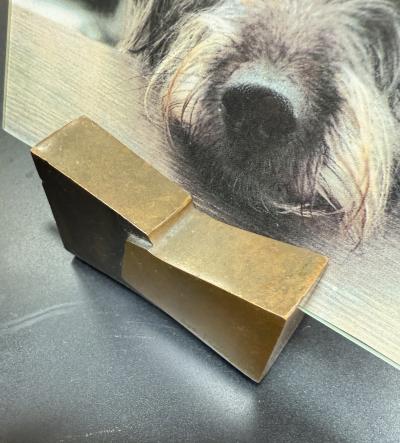 Mid Century Modern Bronze and Glass Picture Frame By Spirale Arte