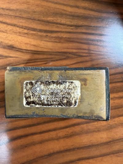 Mid Century Modern Bronze and Glass Picture Frame By Spirale Arte