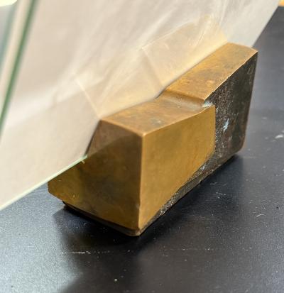 Mid Century Modern Bronze and Glass Picture Frame By Spirale Arte