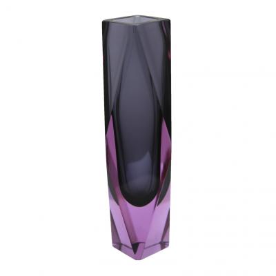 Mid Century Modern Brow and Yellow Murano Glass Vase 1960