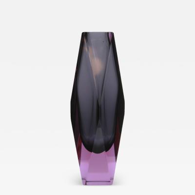 Mid Century Modern Brow and Yellow Murano Glass Vase 1960