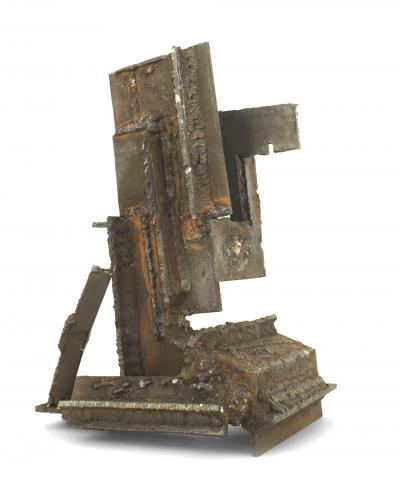 Mid Century Modern Brutalist Steel Sculpture