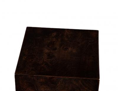 Mid Century Modern Burl Walnut Column Pedestal Stand