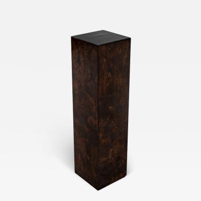 Mid Century Modern Burl Walnut Column Pedestal Stand