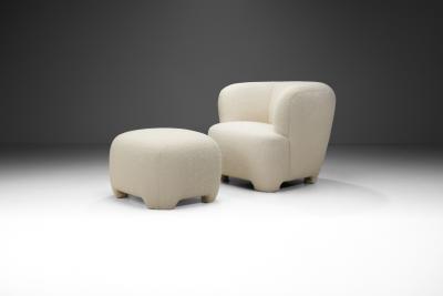 Mid Century Modern Cabinetmaker Lounge Chair and Ottoman Europe ca 1950s