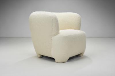 Mid Century Modern Cabinetmaker Lounge Chair and Ottoman Europe ca 1950s