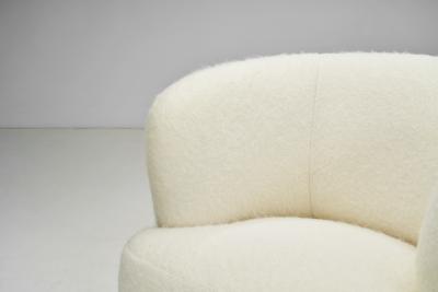 Mid Century Modern Cabinetmaker Lounge Chair and Ottoman Europe ca 1950s