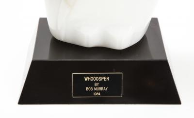 Mid Century Modern Carrara Marble Abstract Owl Sculpture