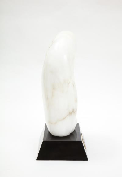 Mid Century Modern Carrara Marble Abstract Owl Sculpture