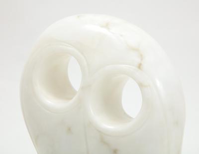Mid Century Modern Carrara Marble Abstract Owl Sculpture