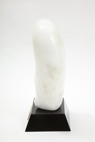Mid Century Modern Carrara Marble Abstract Owl Sculpture