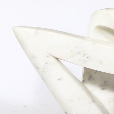Mid Century Modern Carrara Marble Abstract Sculpture
