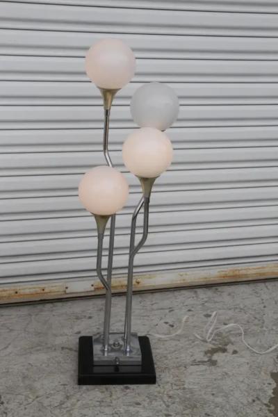 Mid Century Modern Cascading Multi Bulb Chrome Floor Lamp