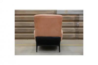 Mid Century Modern Chaise Lounge in Hardwood and Fabric Unknown c 1950