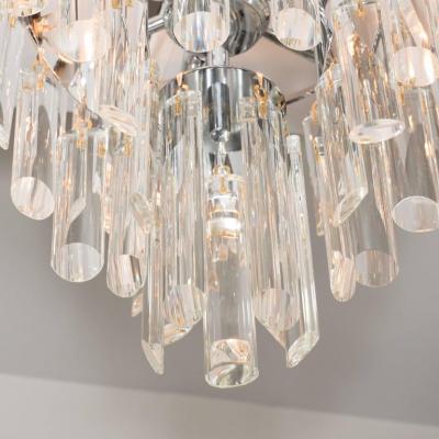 Mid Century Modern Chandelier Chrome Chandelier with Crystal Rods