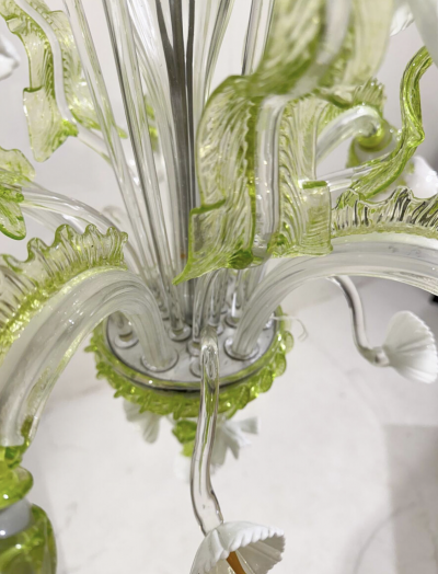 Mid Century Modern Chandelier Italy Murano Glass 1950s