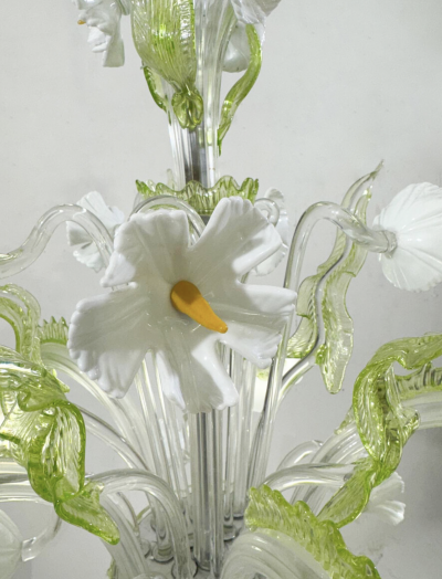 Mid Century Modern Chandelier Italy Murano Glass 1950s