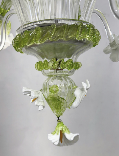 Mid Century Modern Chandelier Italy Murano Glass 1950s