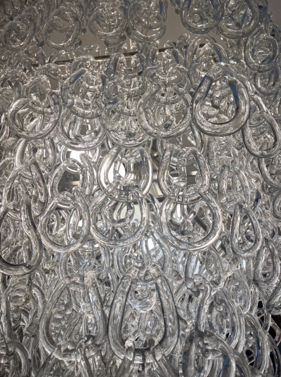 Mid Century Modern Chandelier by Angelo Mangiarotti for Vistosi 1970s