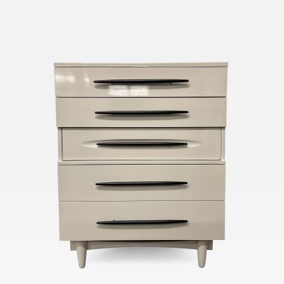 Mid Century Modern Chest Dresser White Lacquered Custom Made