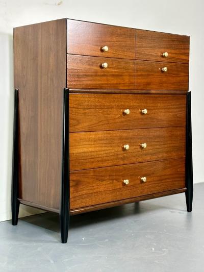 Mid Century Modern Chest West Michigan Furniture Co Ebony Walnut Metz