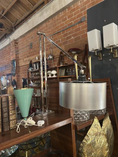 Mid Century Modern Chrome Clamp On Adjustable Desk Lamp