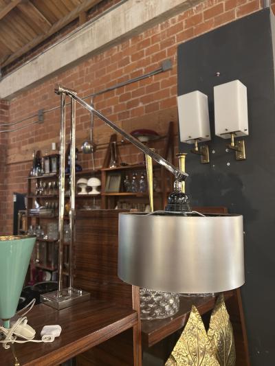 Mid Century Modern Chrome Clamp On Adjustable Desk Lamp