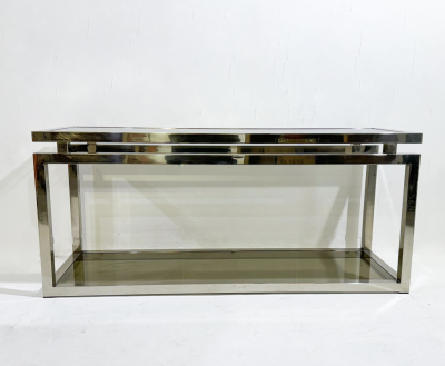 Mid Century Modern Chrome Console 1970s