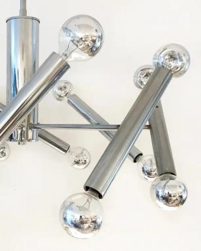 Mid Century Modern Chrome Sputnik 16 Light Chandelier Wired and Working