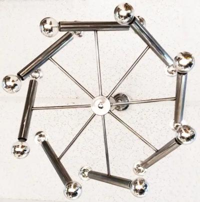 Mid Century Modern Chrome Sputnik 16 Light Chandelier Wired and Working