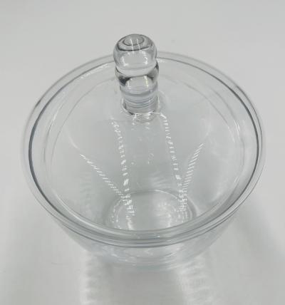 Mid Century Modern Clear Glass Lidded Candy Jar or Sugar Bowl