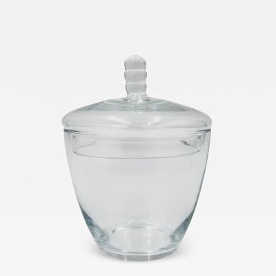 Mid Century Modern Clear Glass Lidded Candy Jar or Sugar Bowl