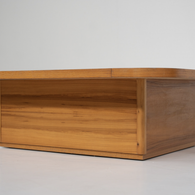 Mid Century Modern Coffee Table Wood and Glass 1970s