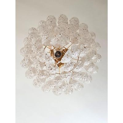 Mid Century Modern Conchiglie Murano Glass Gold Chandelier