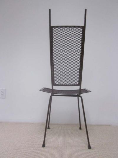 Mid Century Modern Craftsman Transparent Iron Desk Side Chair