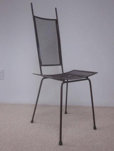 Mid Century Modern Craftsman Transparent Iron Desk Side Chair
