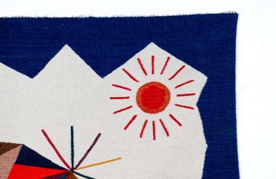 Mid Century Modern Cubist Bull Wall Art Tapestry