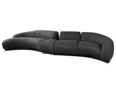 Mid Century Modern Curved Sectional Sofa 4 PC