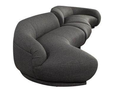 Mid Century Modern Curved Sectional Sofa 4 PC