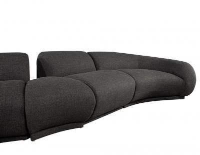 Mid Century Modern Curved Sectional Sofa 4 PC