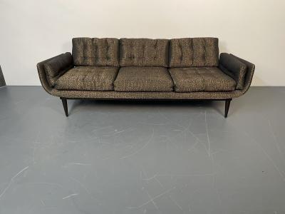 Mid Century Modern Curved Sofa Settee Adrian Pearsall Style Three Seater
