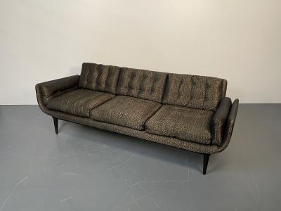 Mid Century Modern Curved Sofa Settee Adrian Pearsall Style Three Seater