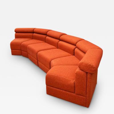 Mid Century Modern Curved or Circular Modular Serpentine Sofa