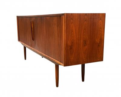 Mid Century Modern Danish Long Teak Credenza with Tambour Doors